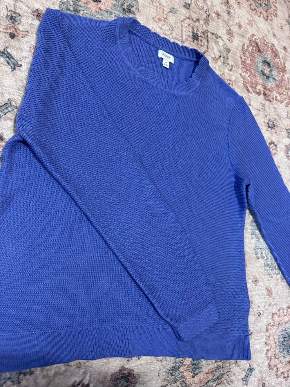 J.Crew Scalloped Crewneck Sweater – Medium – Bistro Blue